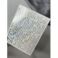 3D эластичные наклейки полосы - Серебро Голография