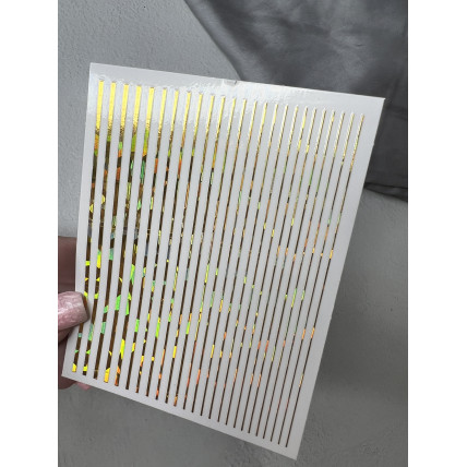 3D эластичные наклейки полосы - Золото Голография