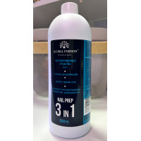 СРЕДСТВО ДЛЯ ОБЕЗЖИРИВАНИЯ И СНЯТИЯ ЛИПКОГО СЛОЯ GLOBAL FASHION 500 МЛ, NAIL PREP 3 IN 1