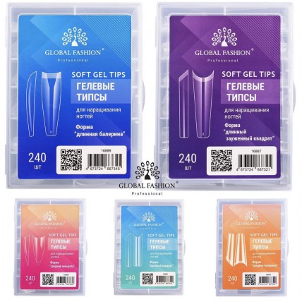 Гелевые типсы «Встык»  набор 1 вид -240шт