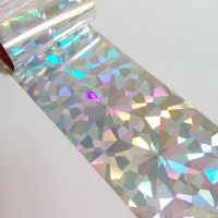 Переводная фольга для дизайна ногтей Серебро битое стекло