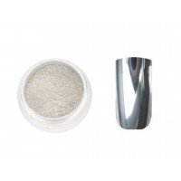 Втирка «Зеркальный блеск» для ногтей, с аппликатором, цвет серебро