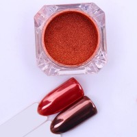 Втирка «Зеркальный блеск» для ногтей, с аппликатором, цвет красный