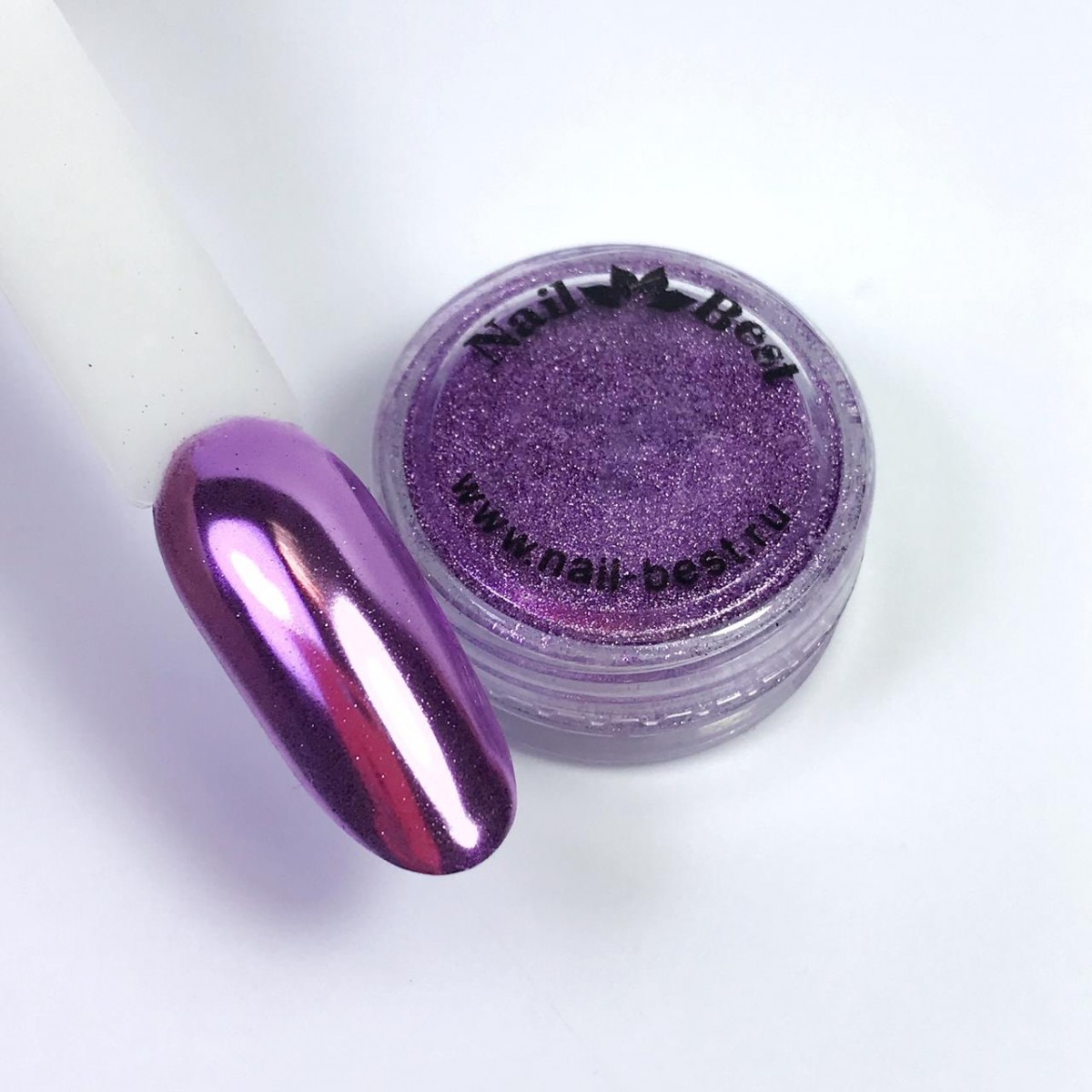 Купить Втирка для ногтей бан с аппликат Зеркальный блеск фиолетовый - По Лучший Ценам в РБ. |на dixnail.by ✅