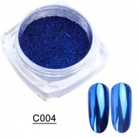 Втирка «Зеркальный блеск» для ногтей, с аппликатором, цвет синий